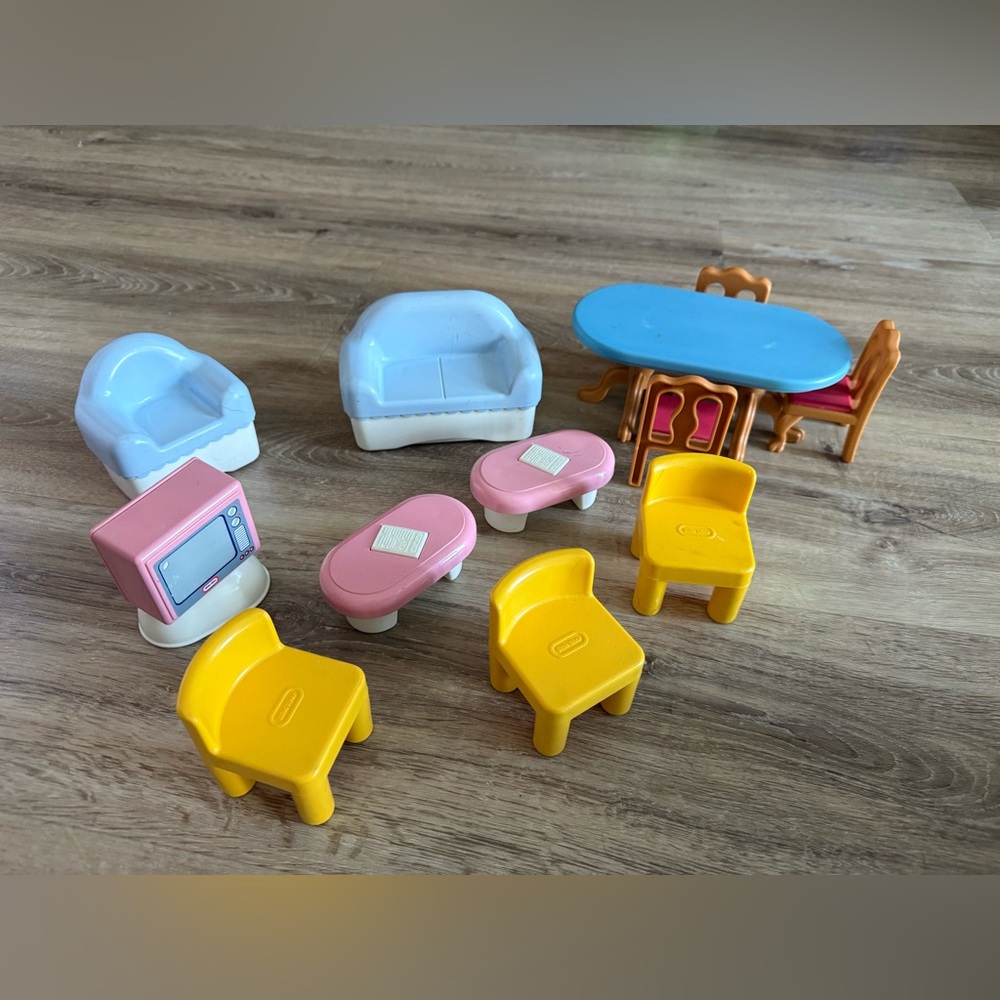 Vintage Little Tikes playhouse furniture.